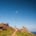 Christoph on a hiking trail, blue sky, rocky desert